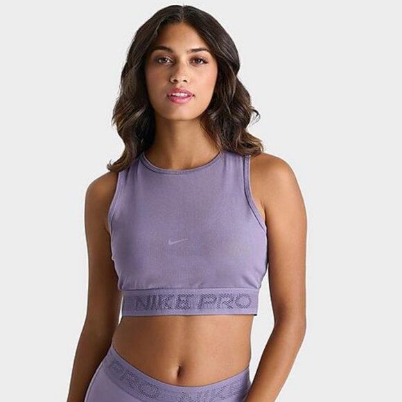 NWT Nike Pro Mesh Tank Top Small In Color  Daybreak/White - FN7387 509 - Picture 2 of 12